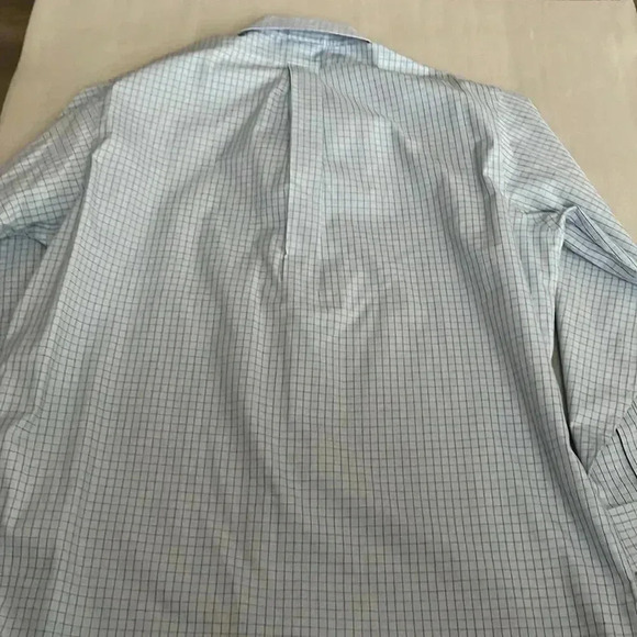 [17.5-17.75]Brooks Brothers Classic Fit  Blue Check Pattern Cotton Dress Shirt - Picture 8 of 8